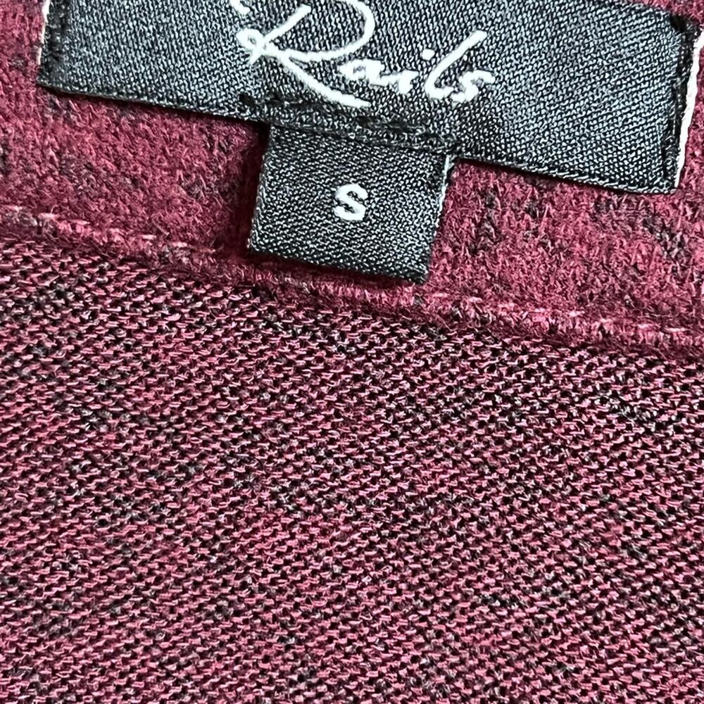 Rails Leigh Port Maroon Velvet Lace Up Long Sleeve Top Relaxed sweater normcore - Picture 6 of 8